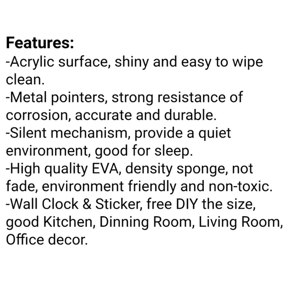 💥IN STOCK💥 BLACK 3D Sticker Wall Clock - Picture 3 of 6